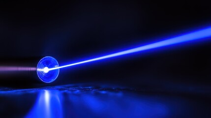 Powerful Blue Laser Beam Emitting