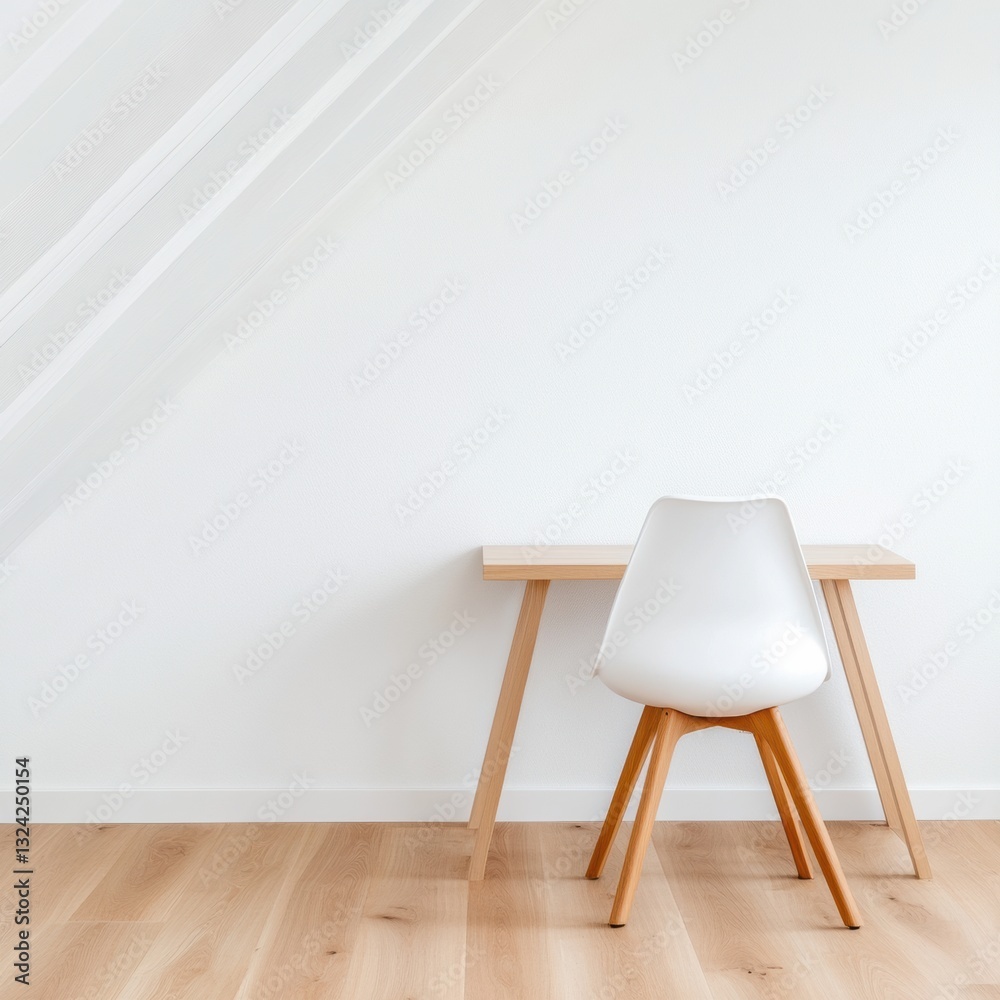 Aufkleber minimalist nordic workspace scandinavian design meets functional elegance in serene home office aest