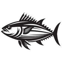 Tuna seafood. Tuna fish vector illustration.