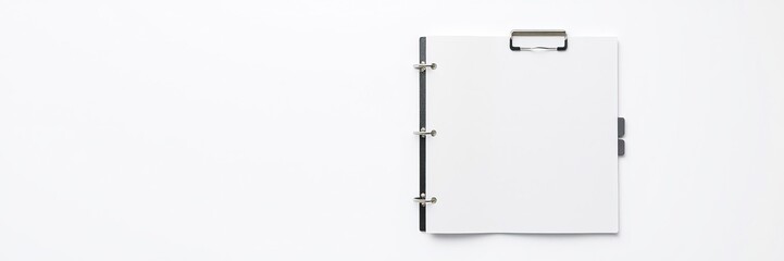 Blank Notebook with Binder Clip Mockup for Design Inspiration