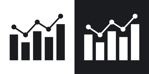 Analytic icons in flat vector style