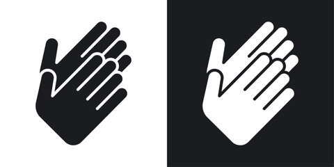Clap icons in flat vector style