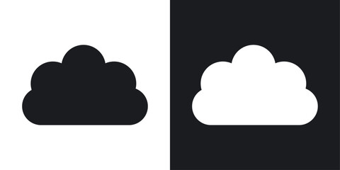 Cloud icons in flat vector style