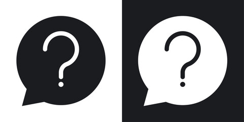 Doubts button icons in flat vector style