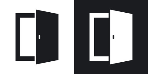 Door icons in flat vector style