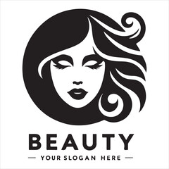 Beauty woman face logo Classic Beauty Salon Logo silhouette vector