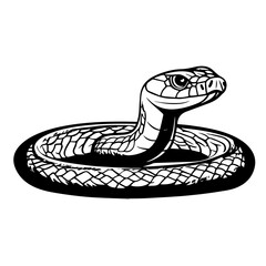 Fototapeta premium Snake Simple Vector Logo – High-Contrast Flat Design Illustration