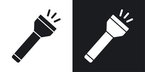 Flashlight icons in flat vector style