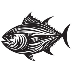 Tuna seafood. Tuna fish vector illustration.