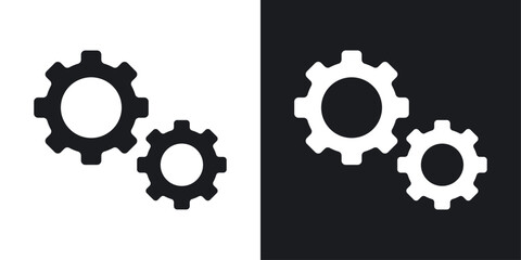 Gears icons in flat vector style