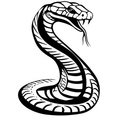 Fototapeta premium Snake Simple Vector Logo – High-Contrast Flat Design Illustration