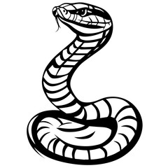 Fototapeta premium Snake Simple Vector Logo – High-Contrast Flat Design Illustration