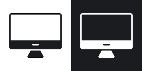 Monitor icons in flat vector style