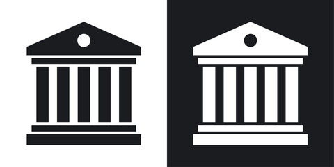 Museum icons in flat vector style