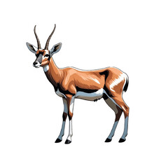 Fototapeta premium Beautifully illustrated antelope standing gracefully in a natural pose with expressive features