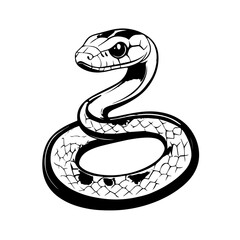 Fototapeta premium Snake Simple Vector Logo – High-Contrast Flat Design Illustration