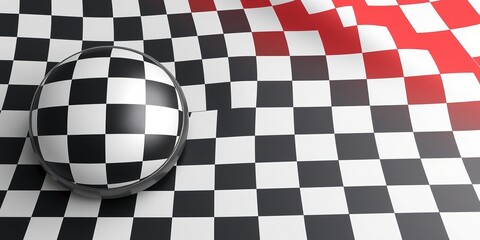 Fototapeta premium Checkered Flag Finish - Racing Track Background