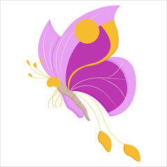 Butterfly vector, vector illustration icon, butterfly silhouette of a butterfly isolated on white background.