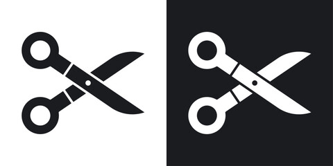 Scissor icons in flat vector style