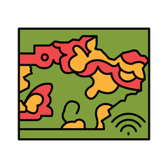 GIS for agriculture color line icon for digital and print projects.