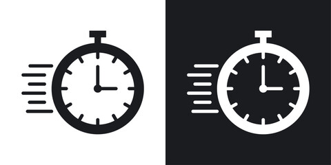 Time fast icons in flat vector style