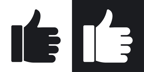 Thumb icons in flat vector style