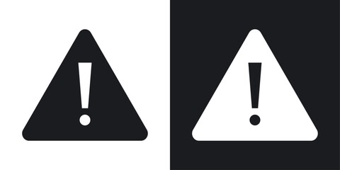 Warning icons in flat vector style
