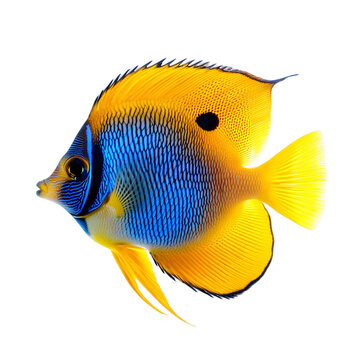 Tropical exotic fish isolated on transparent background