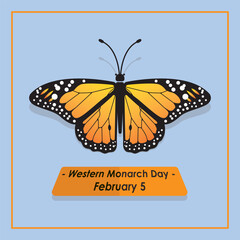 Vector Design Western Monarch Day – February 5.