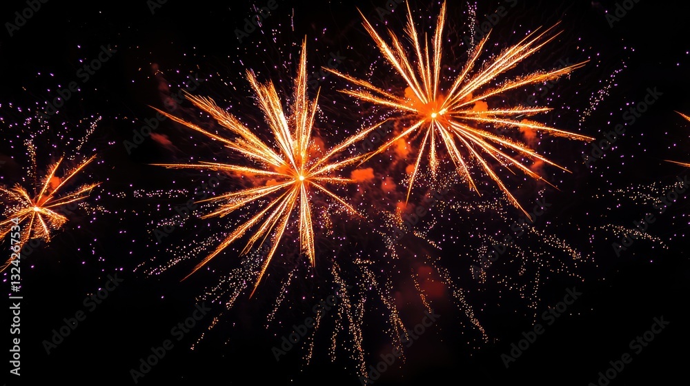 Poster Fireworks exploding in the night sky, creating a festive atmosphere