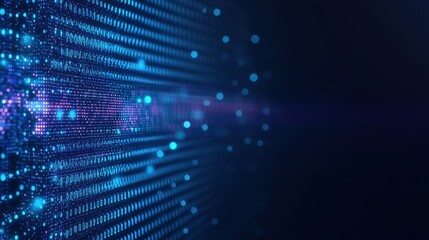 Obraz premium Futuristic Digital Data Network Abstract Background with Glowing Particles Dynamic Lights and Vibrant Gradient Patterns Techno Visualization of High Speed Communication and Technology