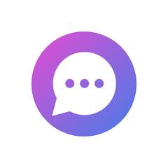 Obraz premium Chat vector icon, flat design chat message symbol.