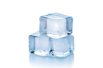 Crystal ice cube isolated on white background