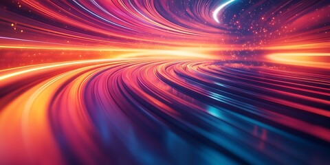 Obraz premium Abstract Speed Tunnel, Light Trails, Cosmic Background
