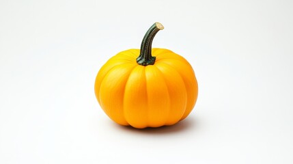 Obraz premium Vibrant orange pumpkin on a clean white background