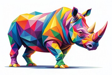 Fototapeta premium Rhino Art: Graphic Design Techniques - Bold Lines, Negative Space & Geometric Shapes