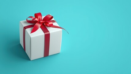 Obraz premium Elegant Gift Box Mockup with Ribbon for Branding