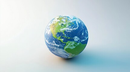 Fototapeta premium Globe Depicting North and South America with Visible Cloud Formations