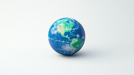 Fototapeta premium Earth Globe Showing North America on a Simple White Background
