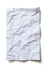 Obraz premium A piece of crumpled wrinkled white office paper isolated on white background