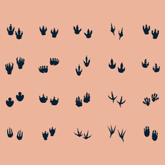 Dinosaur Footprints Silhouette