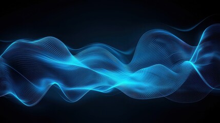 Mesmerizing Blue Waves of Ethereal Digital Light and Motion   Vibrant dynamic abstract background with smooth flowing lines and curves creating a visually striking captivating and imaginative digital