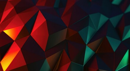Fototapeta premium Abstract geometric pattern with vibrant red and green colors