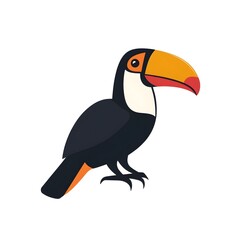 Obraz premium Isolated Tropical Cartoon Toucan Animal Bird Exotic Icon Logo Symbol