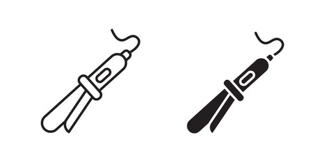 Hair curler icons graphics vectors designs