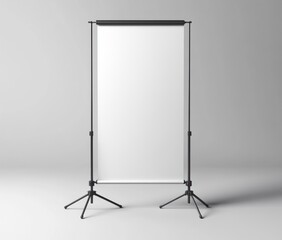 Blank Poster Mockup on Stand for Presentation and Display in Studio
