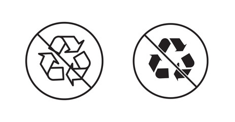Recycle prohibition signs graphics vectors designs