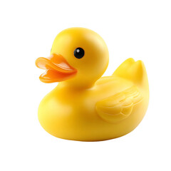 yellow rubber duck isolated on transparent background
