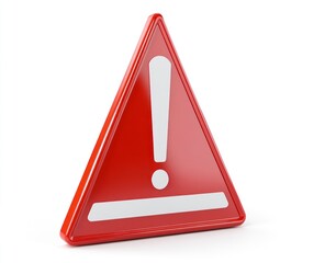 Warning Sign with Exclamation Mark on Red Triangle Alert Symbol