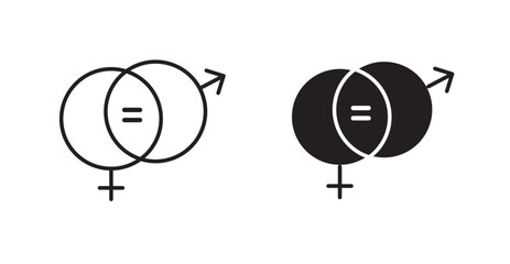 Gender equality icons graphics vectors designs